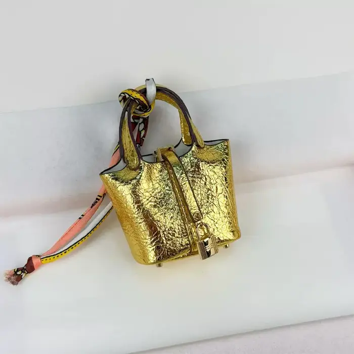 Sac seau mignon, mini panier, pochette, pendentif, porte-clés de voiture en cuir léger, étui pour éc