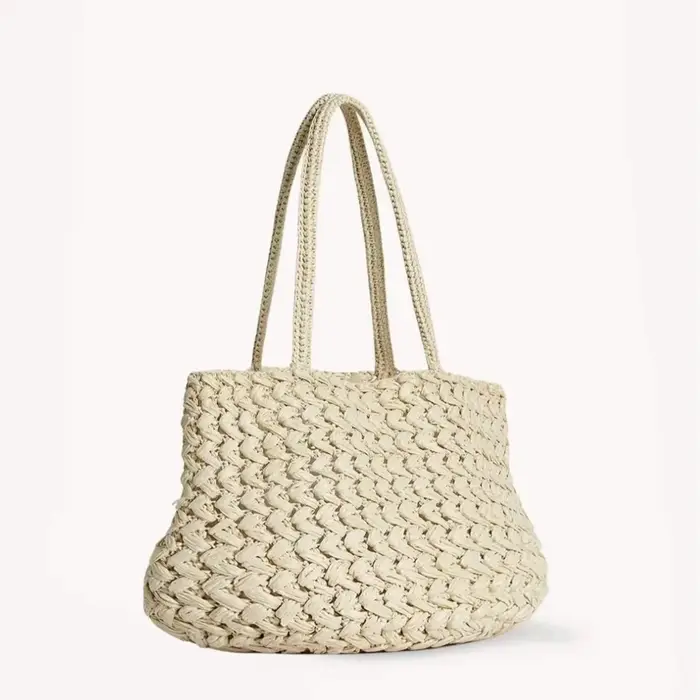 Sac fourre-tout en paille tressé à la main pour femme