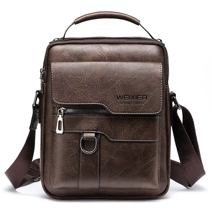 Sac à bandoulière pour hommes, sacoche d'affaires vintage à bandoulière