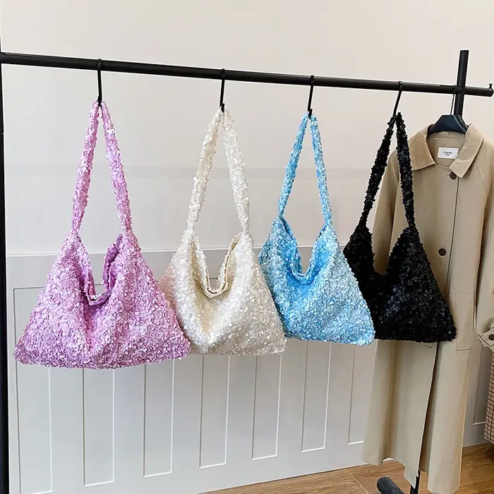 Sac fourre-tout tendance à sequins scintillants pour femme