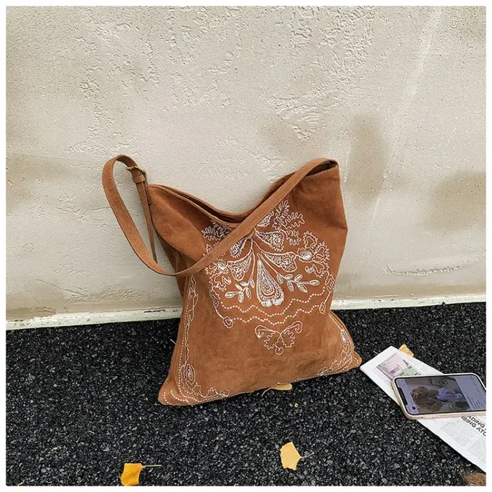 Sacs à main ethniques à motif Faux daim pour femmes