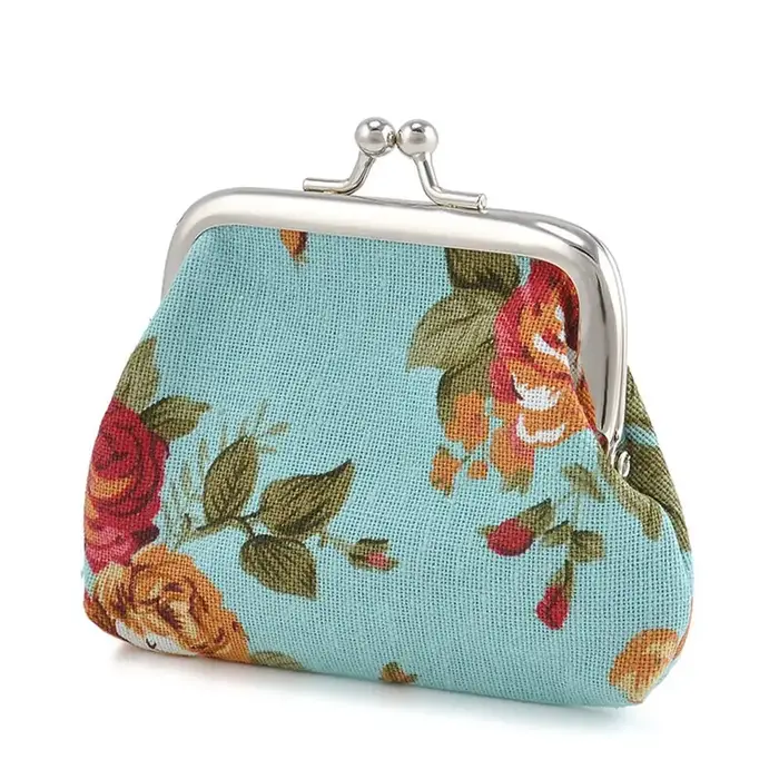 Floral Lady Mini moraillon rétro pochette porte-monnaie petit portefeuille porte-carte de crédit