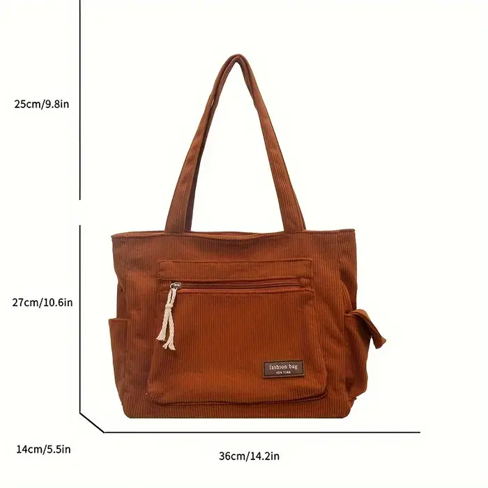 Sac fourre-tout Simple en velours côtelé