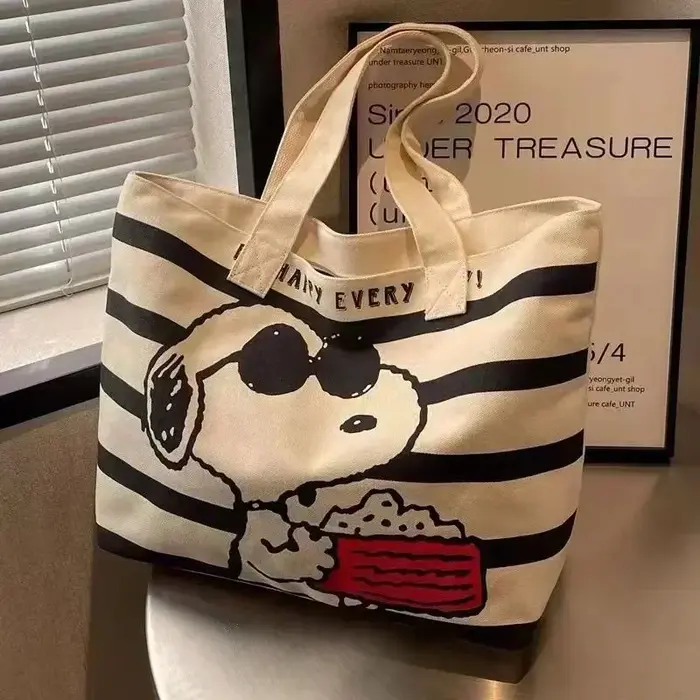 Sac fourre-tout en toile grande capacité