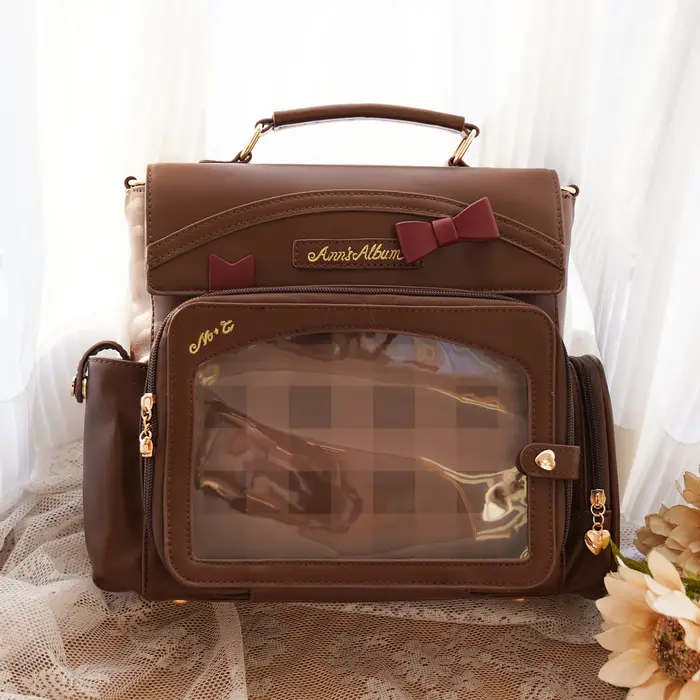 Mode arc Original Mochilas Mujer mignon rétro Mochila carré Ita sac Transparent Bolsas multi-fonctio