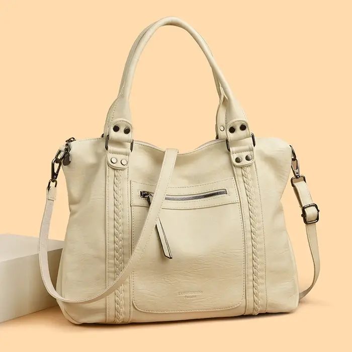 Style d'hiver Sac à main grande capacité sacs à bandoulière grand fourre-tout décontracté Sac à main dames A4 sacs à bandoulière en cuir souple Sac d'affaires