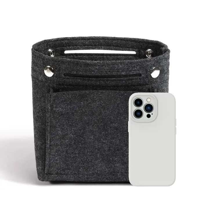 Organisateur de sac à main en feutre ultra-plat avec fermeture à bouton-pression