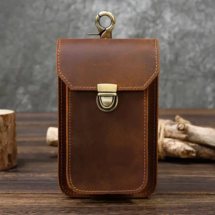 Luufan – sac de taille en cuir véritable pour hommes
