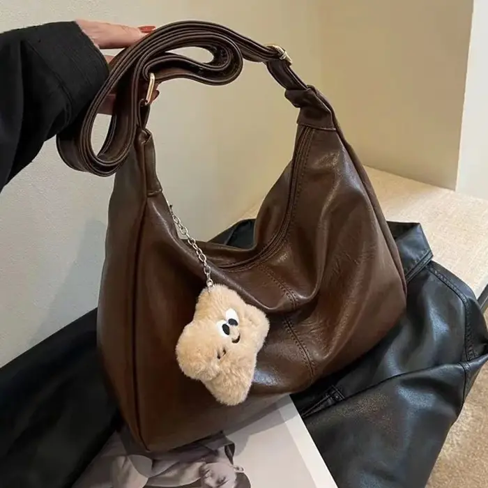 Sac à bandoulière ample de styliste pour femmes, sac sous les bras de grande capacité en cuir PU rét