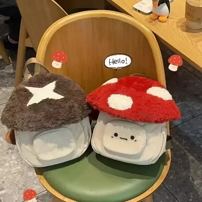 Mode dessin animé champignon sacs à dos pour femmes nouveau automne hiver