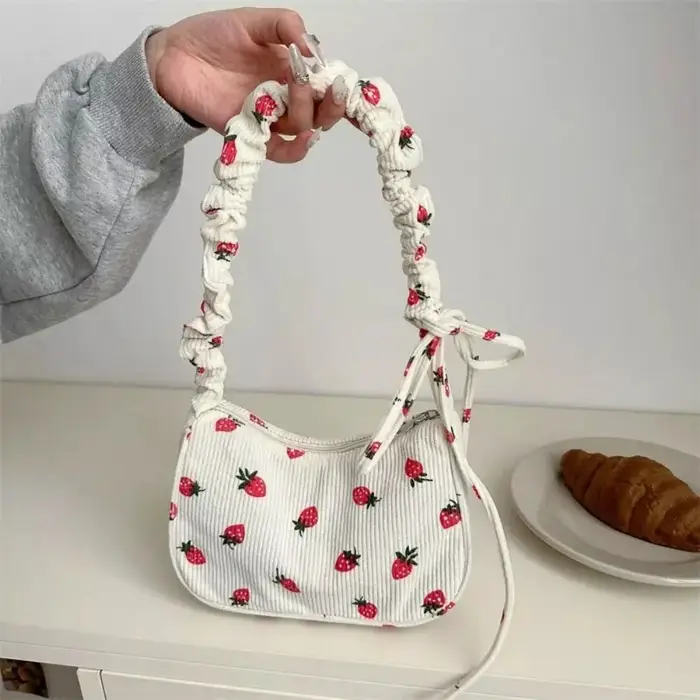 Sac fourre-tout en velours côtelé de grande capacité pour femmes et filles