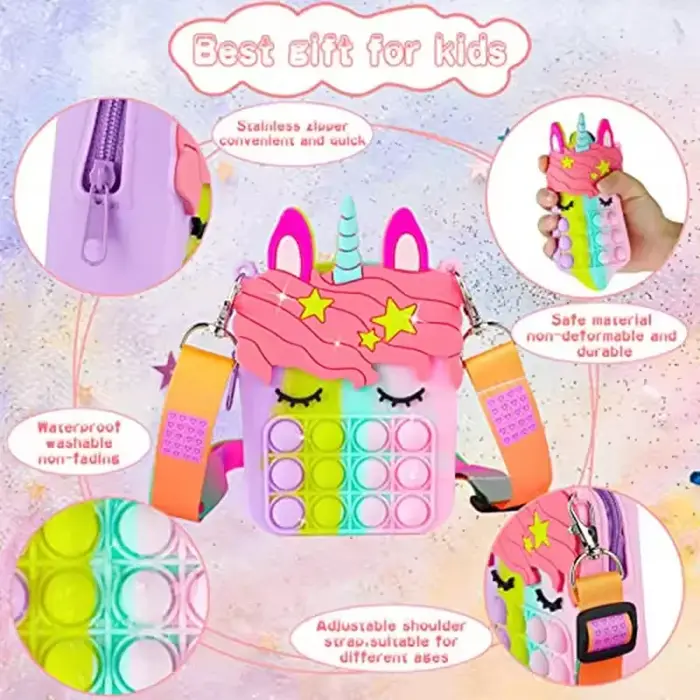 Sac bandoulière Licorne anti-stress pour filles
