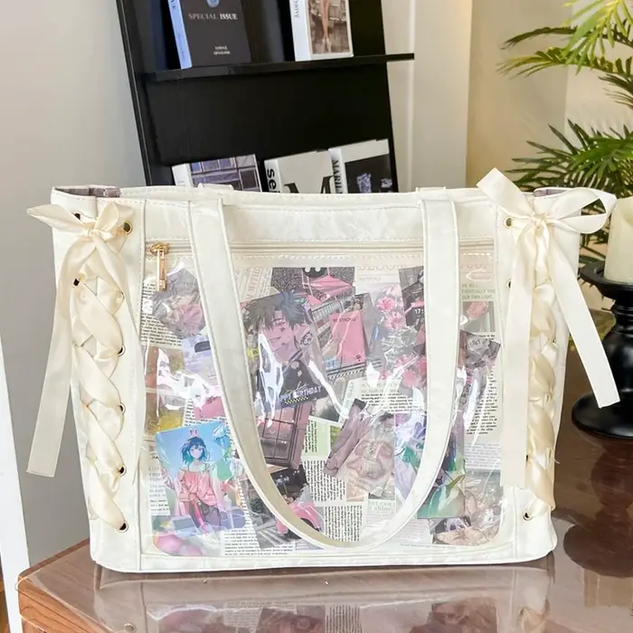 Nouveau polyvalent mode ruban Itabag grande capacité vert grand alimentaire Anime Millet sac quotidien une épaule sac fourre-tout