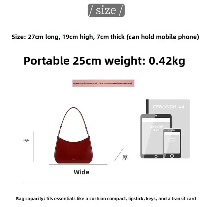 Sac baguette rouge pour femme