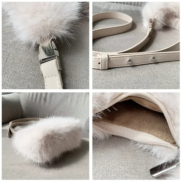 Sacs à bandoulière de luxe en fausse fourrure pour femmes