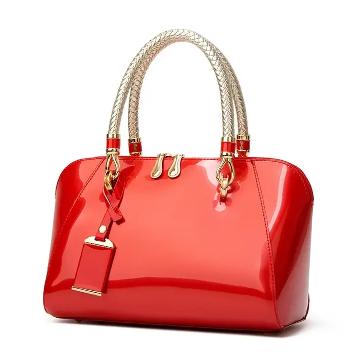 Sac à main Boston en cuir brillant pour femme