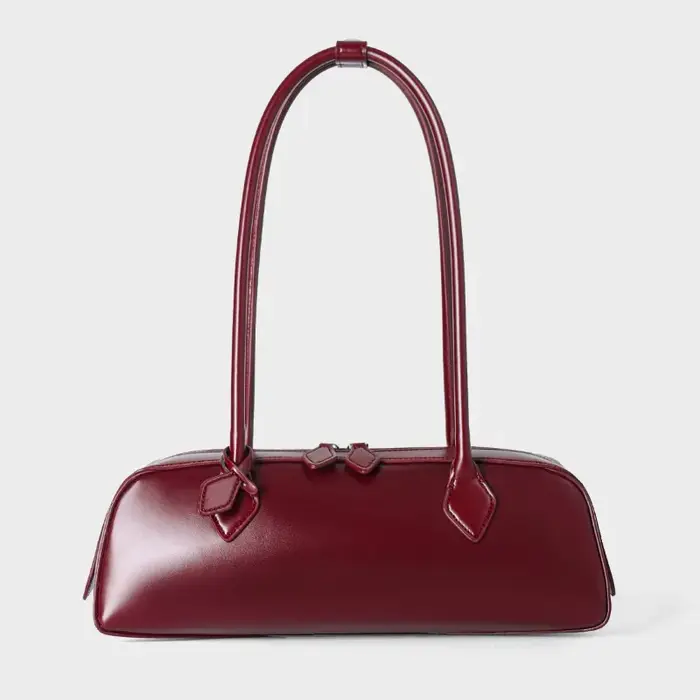 Sac à bandoulière pour femme en cuir véritable grande capacité, style minimaliste coréen, rouge, pour mariage