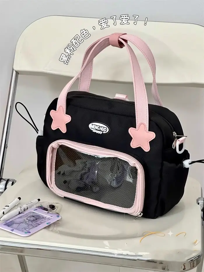 JIAERDI Harajuku jaune Itabag sacs à bandoulière femmes poignée en Nylon sac de messager décontracté