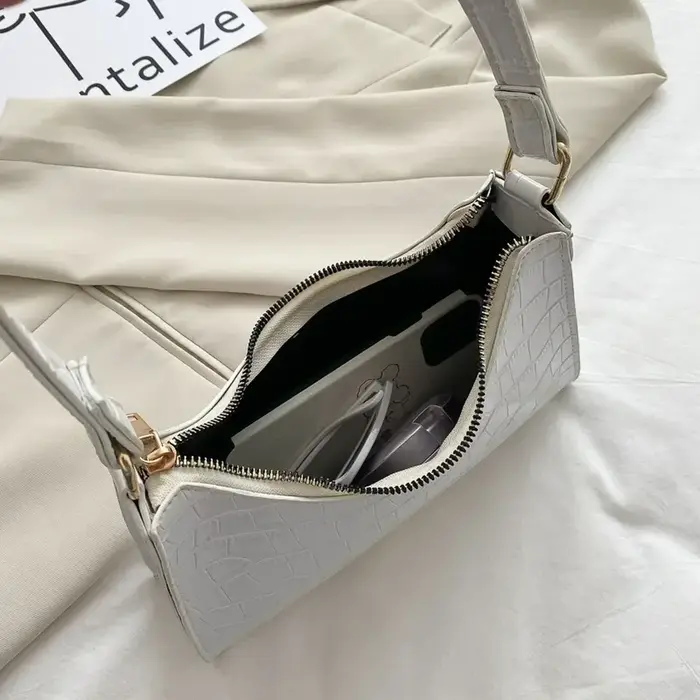 Sac à provisions rétro en cuir solide pour femme