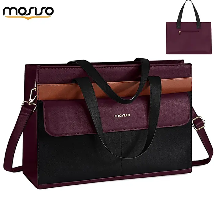 MOSISO – fourre-tout en cuir PU pour femmes, sac à main professionnel avec poche à rabat et pochette
