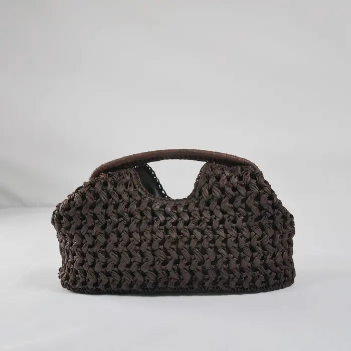 Sac à main tissé en chaîne pour femmes, élégant, sac à bandoulière en paille, sac de plage en raphia