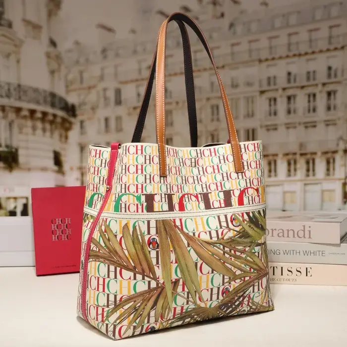 CHHC Sac Seau Femme Nouveau Style Classique Imprimé Lettres Sac à Bandoulière Grande Capacité Sac à