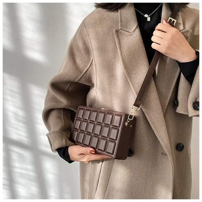 Sacs à main en cuir de style chocolat pour femmes