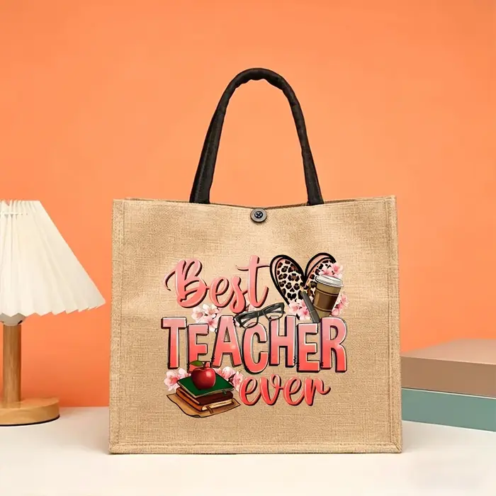 Sac fourre-tout en lin pour l'appréciation des enseignants