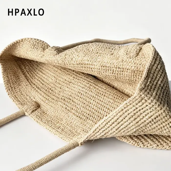 Sac fourre-tout en raphia tressé pour femme