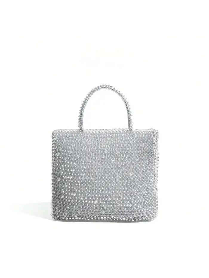 Nouveau sac en tricot à chaîne, design de niche, sac bandoulière/sac à main, petit sac carré populai