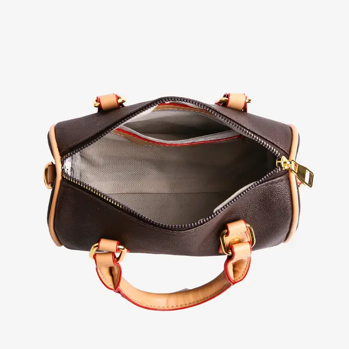 Sac Boston Vintage en cuir PU marron pour femmes