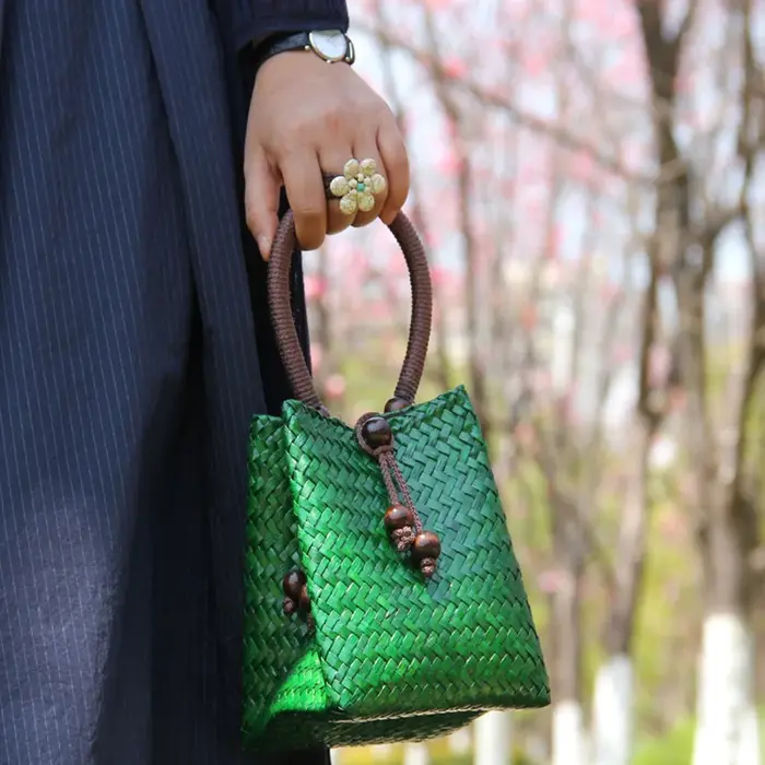 Sac à main en rotin Vintage pour femmes
