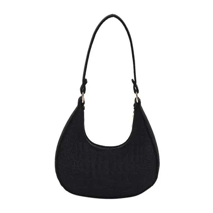 Sac sous le bras à motif pierre pour femme, nouveau style coréen, couleur unie, sac croissant simple