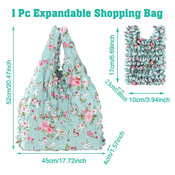 Sac de courses extensible plissé à bulles