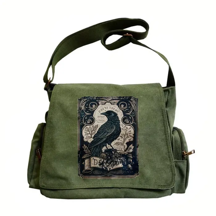 Sac à bandoulière Vintage imprimé corbeau pour femmes