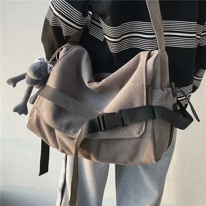 Sac messager en toile dames grande capacité sacs à main sac à bandoulière jeunes filles étudiants
