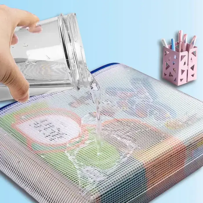 Pochette à Documents en Maille avec Fermeture Éclair
