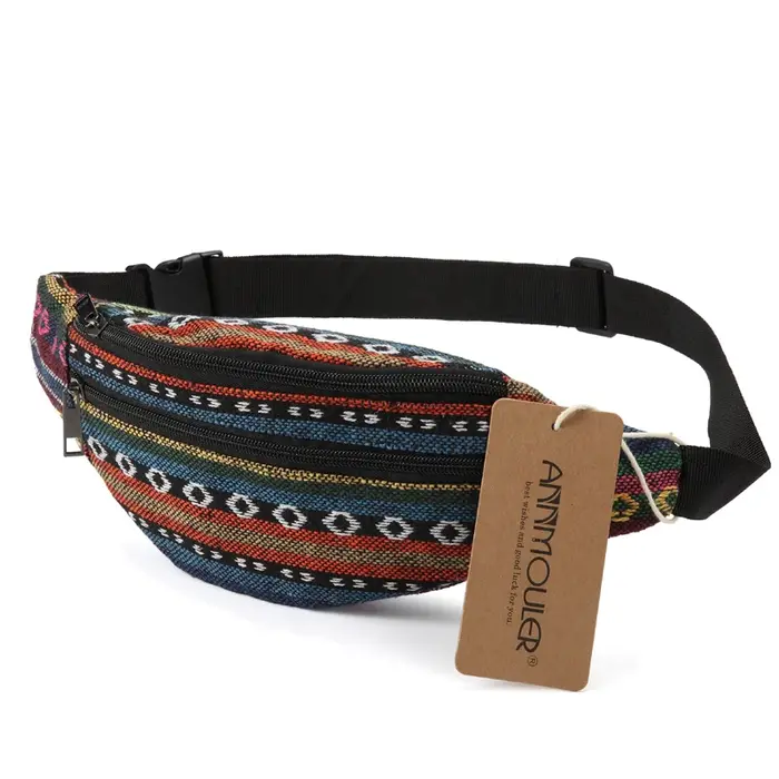 Annmouler nouvelles femmes Fanny Pack 8 couleurs tissu taille Packs Style bohème