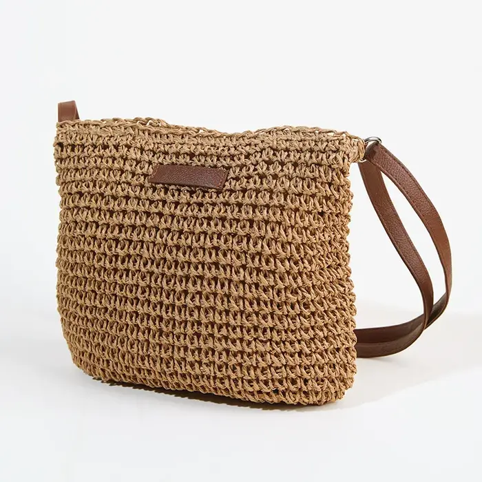 Sac tissé en paille, épaule simple, tissage à la mode pour femmes, style ins, plage de bord de mer, 