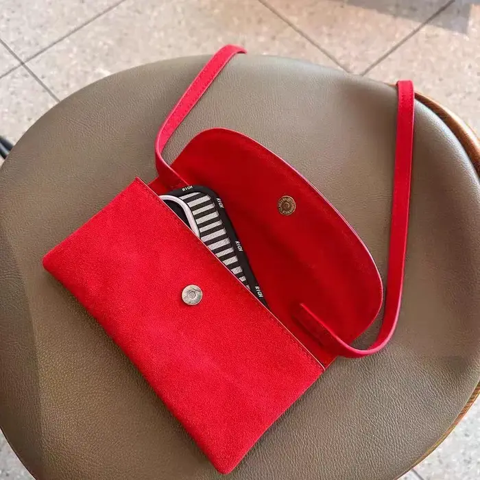 Sac messager mini rétro en suède léger avec compartiment de rangement