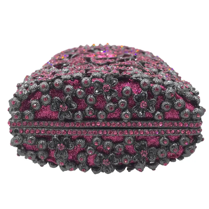 Pochette de Soirée Fuchsia FGG en Strass pour Femme