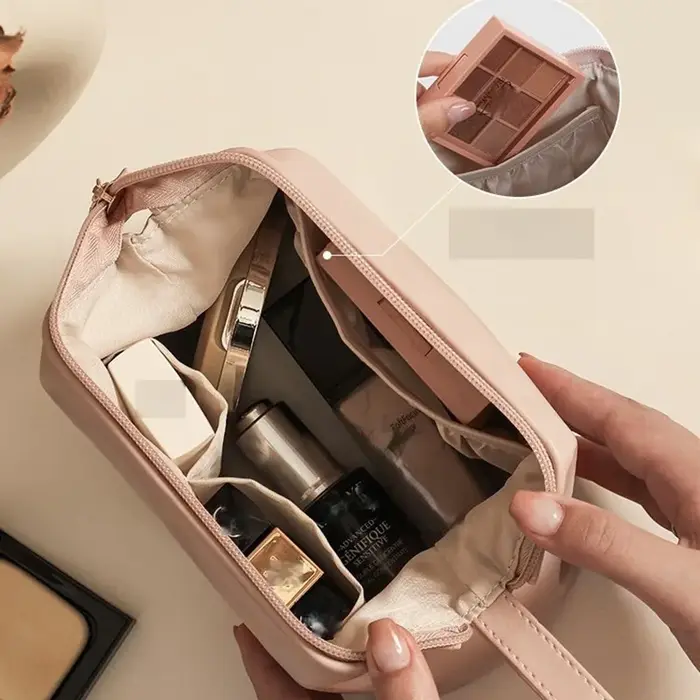 Pochette à maquillage élégante en cuir PU