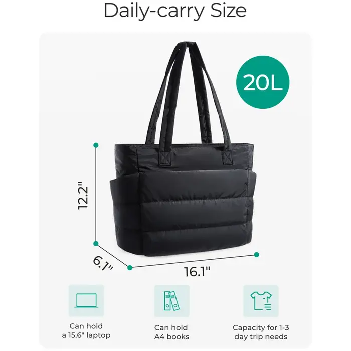 BAGSMART sac fourre-tout gonflé rembourré sacs pour femmes loisirs déplacements sac à main grande capacité maman sortir organisateur de rangement