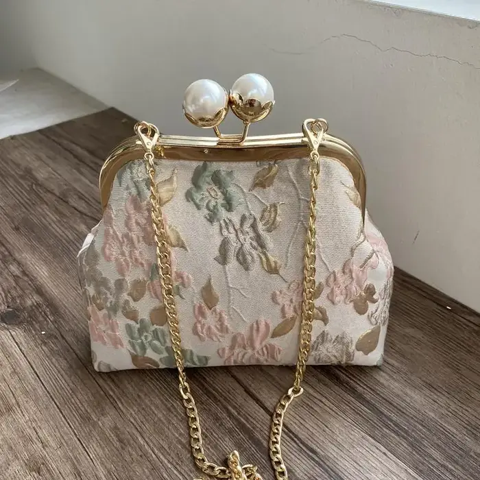 Sac à fleurs creux classique pour femmes, sacs de mariage roses, sacs JOLock à pompon à franges, sac