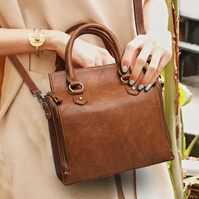Sac à main rétro marron Simple pour femmes