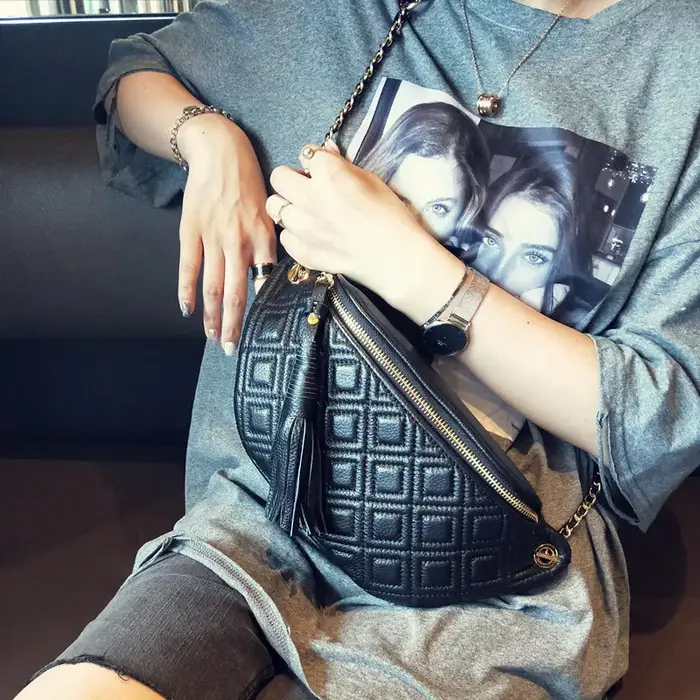 BRIGGS – sac banane en cuir véritable pour femmes